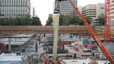 Workers on construction site